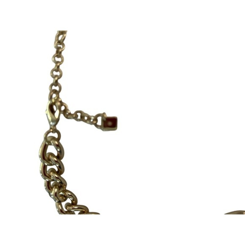 Gold Tone Chunky Curb Chain Necklace with Black Stone Accents Statement Jewelry - Picture 7 of 7